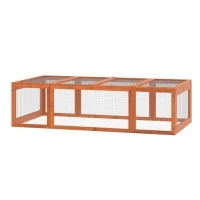 Pawhut Recinto per Animali Domestici in Legno di Pino con Tetto Apribile, 180xm x 90xm x 48 cm, Arancione