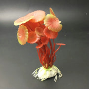Trade Shop - Pianta 10 Cm Piantina Artificiale Per Acquario Piante Finte Plastica Color Rosso -