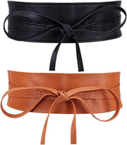 Cintura Obi in Pelle Finta da 224,6 cm - Stile Retro Vintage Boho - Maglione Giacca Donna
