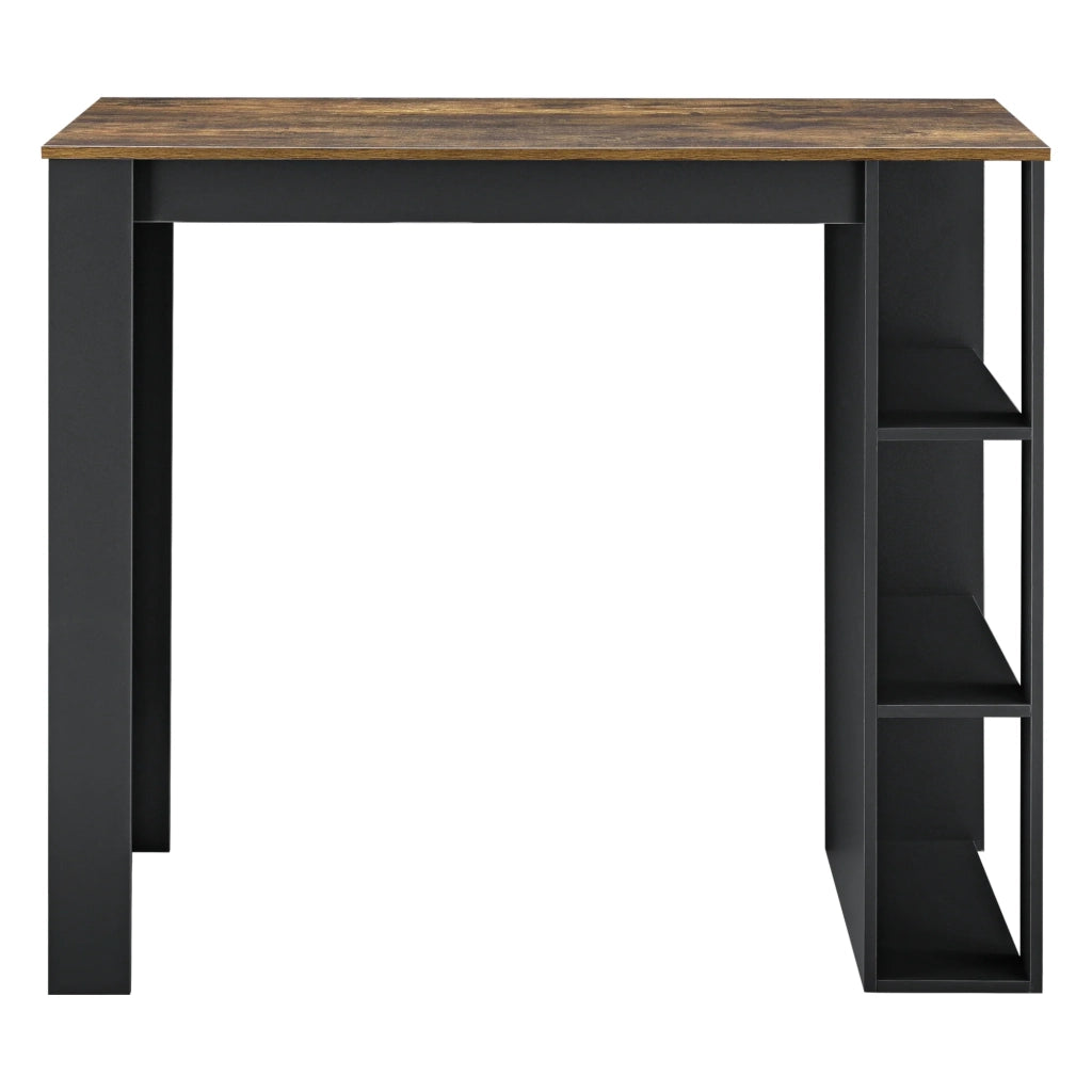 Tavolo da bar di design con superfici di appoggio tavolo da bistrot con 3 ripiani truciolato 110 x 50 x 103 cm nero rovere scuro 03_0006208