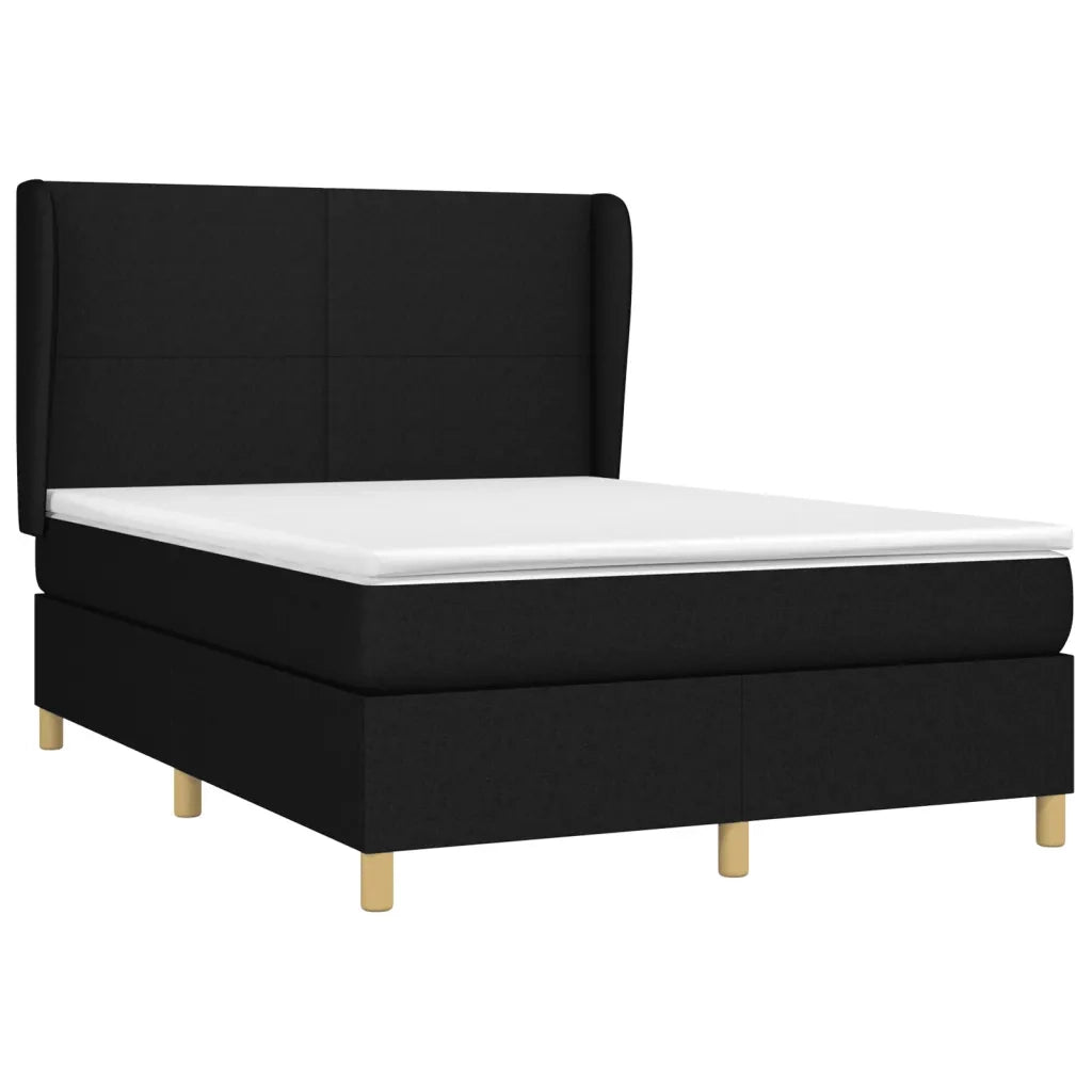 Giroletto a Molle con Materasso Nero 140x200 cm in Tessuto 3128367