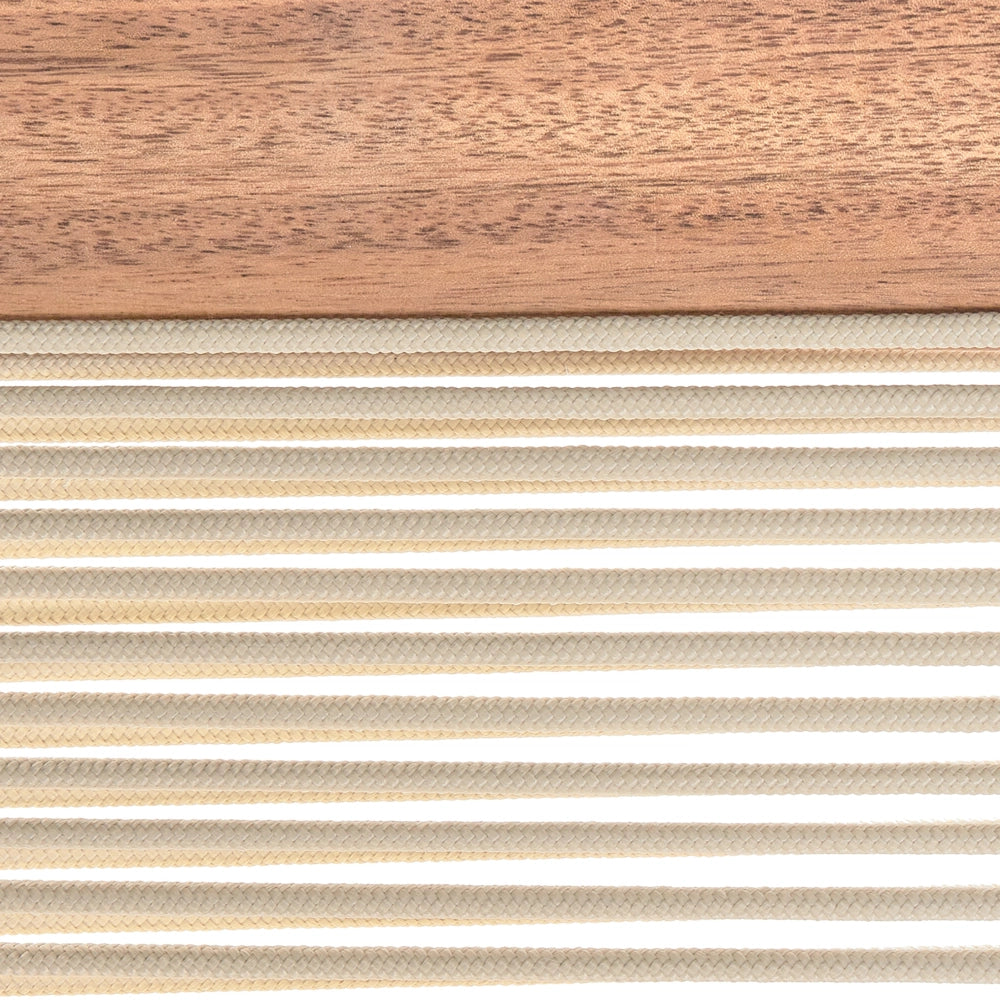 Lettino da giardino per piscina sdraio reclinabile in legno d'acacia corda beige esterno elegante