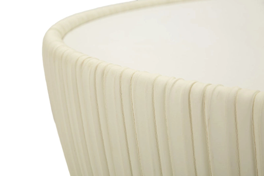 Tavolino da Caffè Elge Ø71x38 cm in Ferro e Ceramica e Poliestere Crema e Oro e Bianco