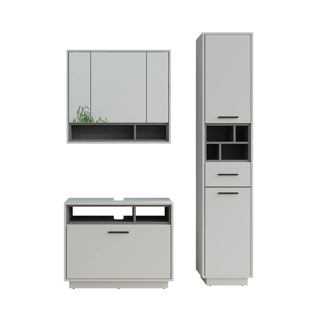 Vicco Set di mobili da bagno Grigio/antracite 3 parti con colonna