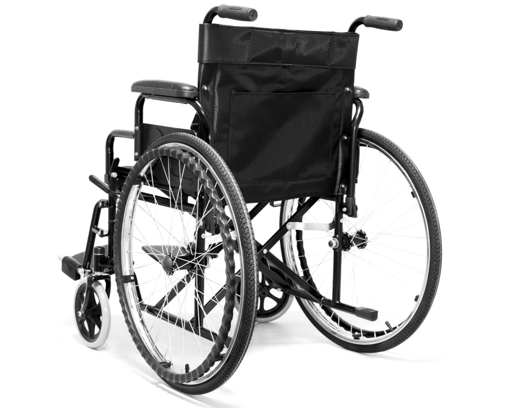 Sedia a Rotelle Pieghevole Leggera ad Autospinta,Carrozzina per Disabili ed Anziani con Braccioli Poggiapiedi Estraibili,Cintura di Sicurezza,Qualità Certificata,63 x 87 x 104 cm,Nero