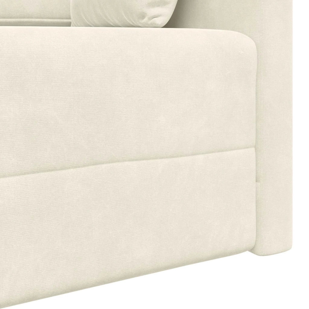 Divano-letto da pavimento Crema 213 x 70 x 77 cm Velluto 4106732
