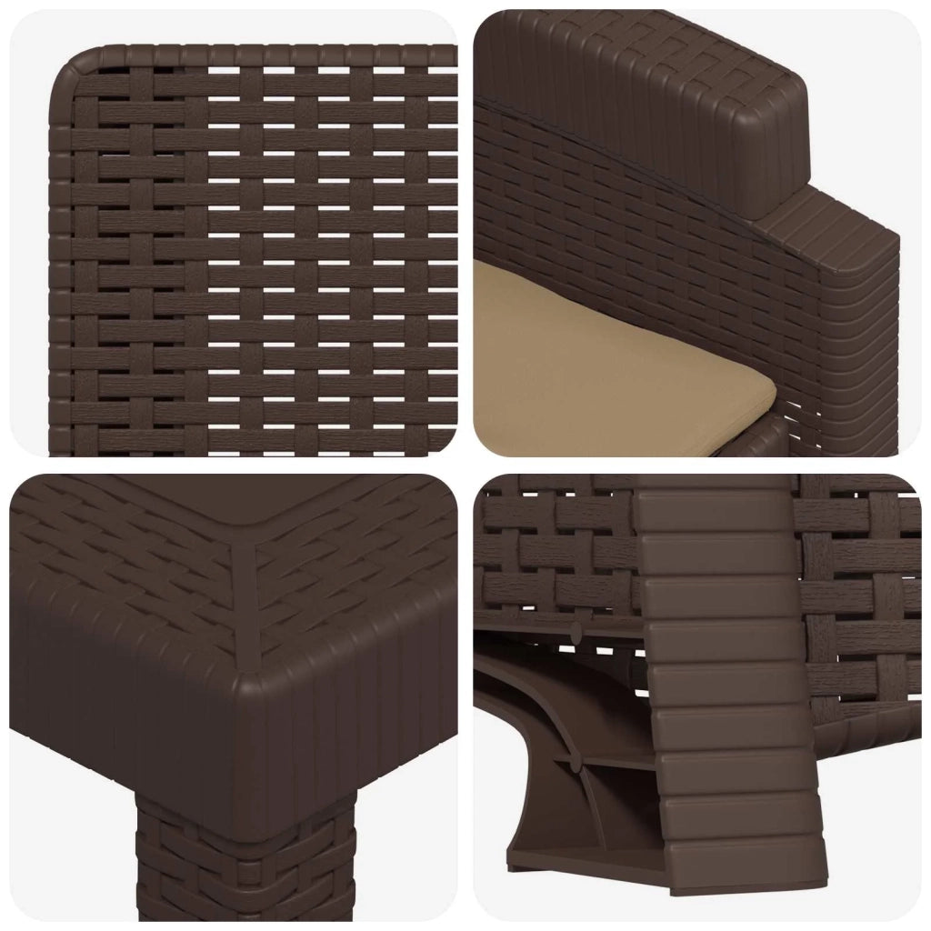 Set da Pranzo per Giardino 14 pz Marrone e Tortora PP 3430189