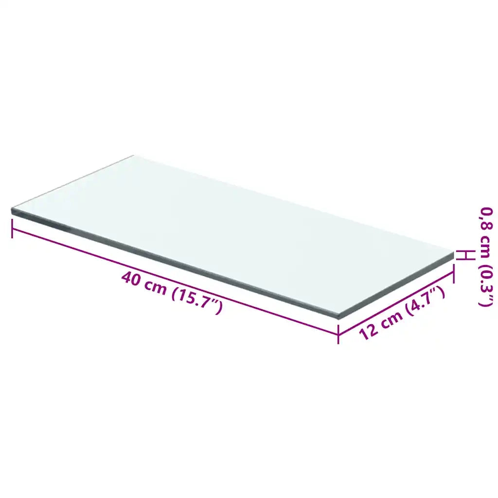Mensola | Ripiano | Scaffale in Vetro Trasparente 40x12 cm
