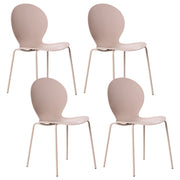 Set di 4 sedie da giardino beige in materiale sintetico plastico per interni ed esterni, sala da pranzo in stile moderno