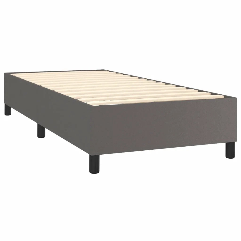 Giroletto a Molle con Materasso Grigio 100x200 cm in Similpelle 3132427