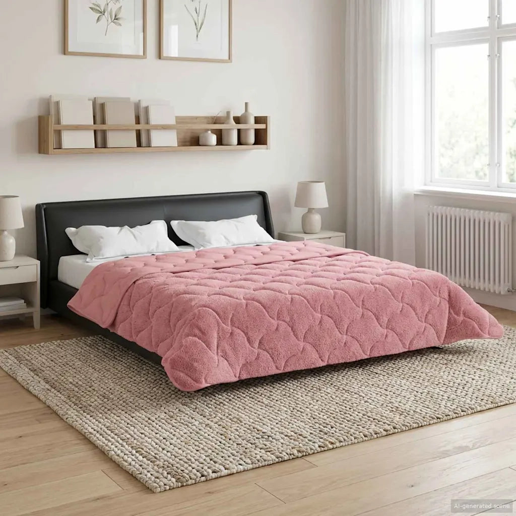 Duvet Invernale Rosa 200 x 220 cm Microfibra e Fleece Teddy 42026345