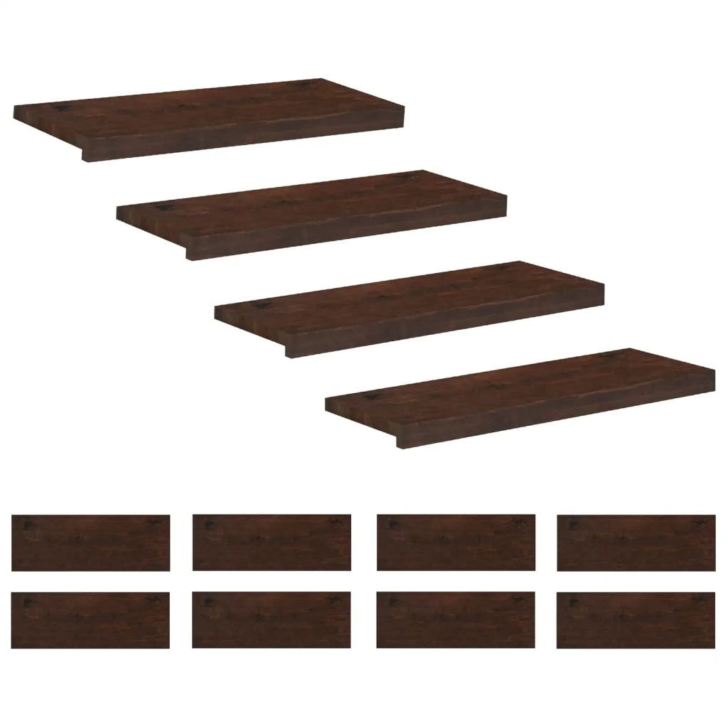 Tappeti per scale 12 pz 80 x 25 x 2 cm Marrone Scuro 3446377