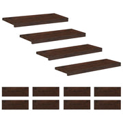 Tappeti per scale 12 pz 80 x 25 x 2 cm Marrone Scuro 3446377
