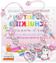 Bracciale per bambina con unicornio rosa 9-9-1.8cm per festa con glitter