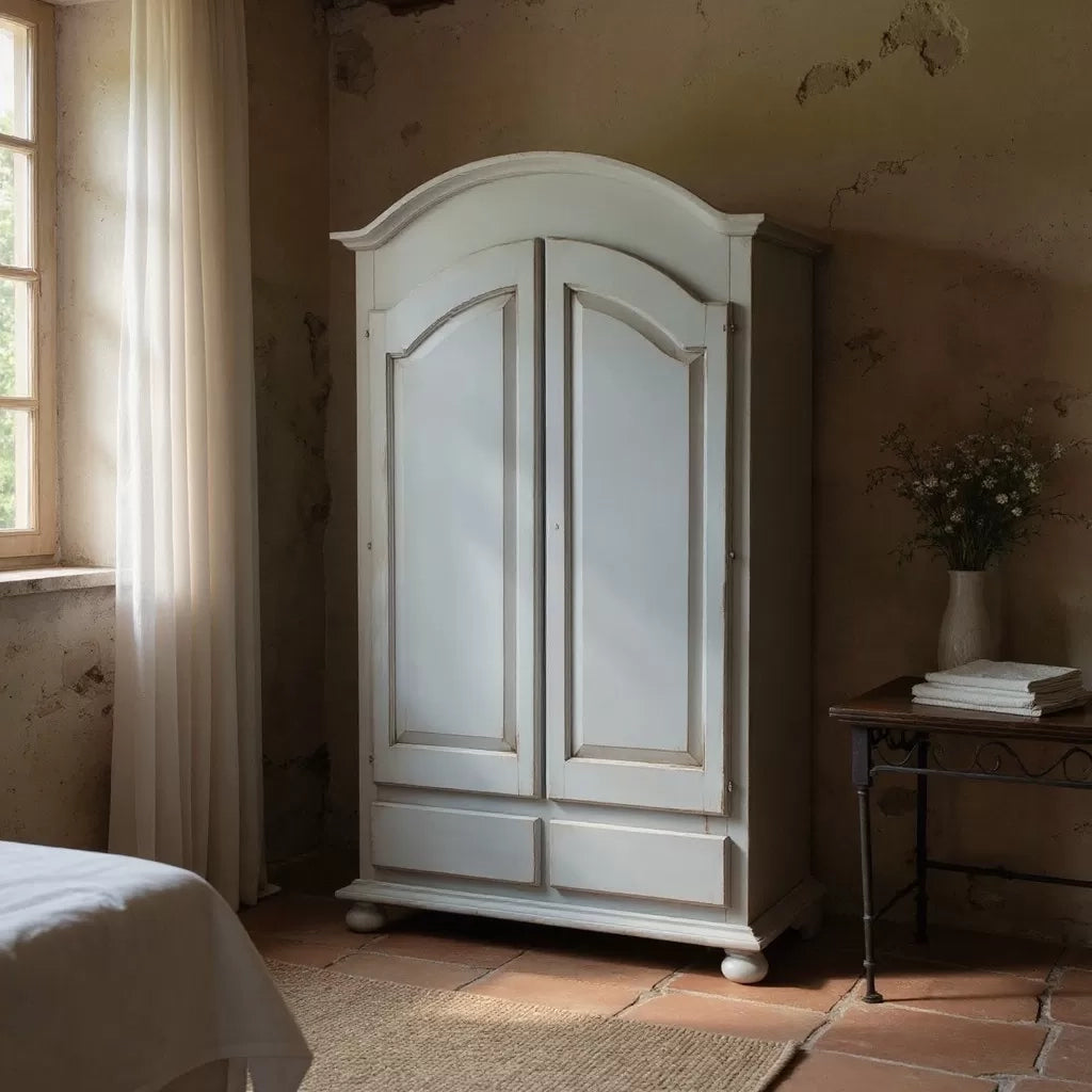 Armadio 2 porte legno shabby cerato azzurro 125x61x200 - Mobili 2G