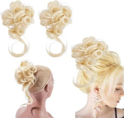 Accessori per capelli per donne con stile ondulato e ricciuto, per creare una coda di cavallo con elastici per capelli spessi.