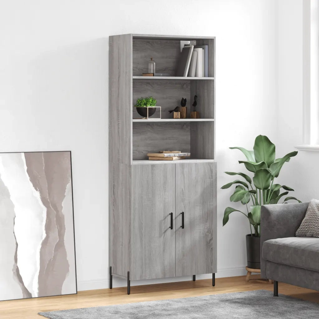 Credenza Grigio Sonoma 69,5x34x180 cm in Legno Multistratocod mxl 125590