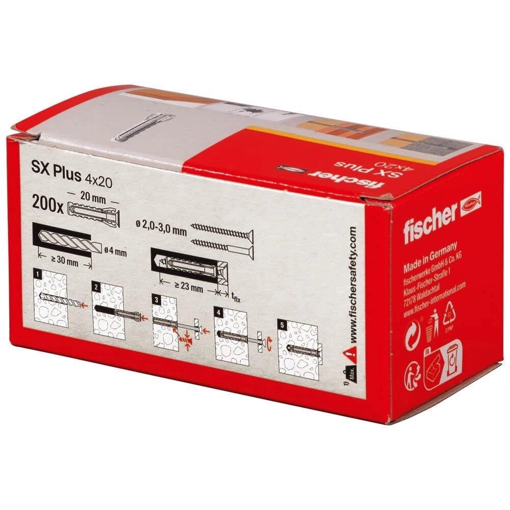 Tassello Sx Plus 4 Lunghezza Mm 20 200 Pezzi Fischer