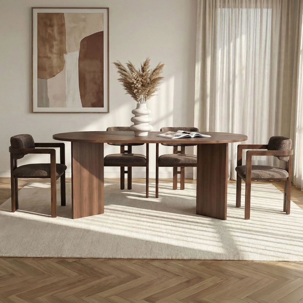 Set di tavolo e sedie in legno Meridia 4" (5 pezzi) - 180 x 90 x 75 cm - Marrone