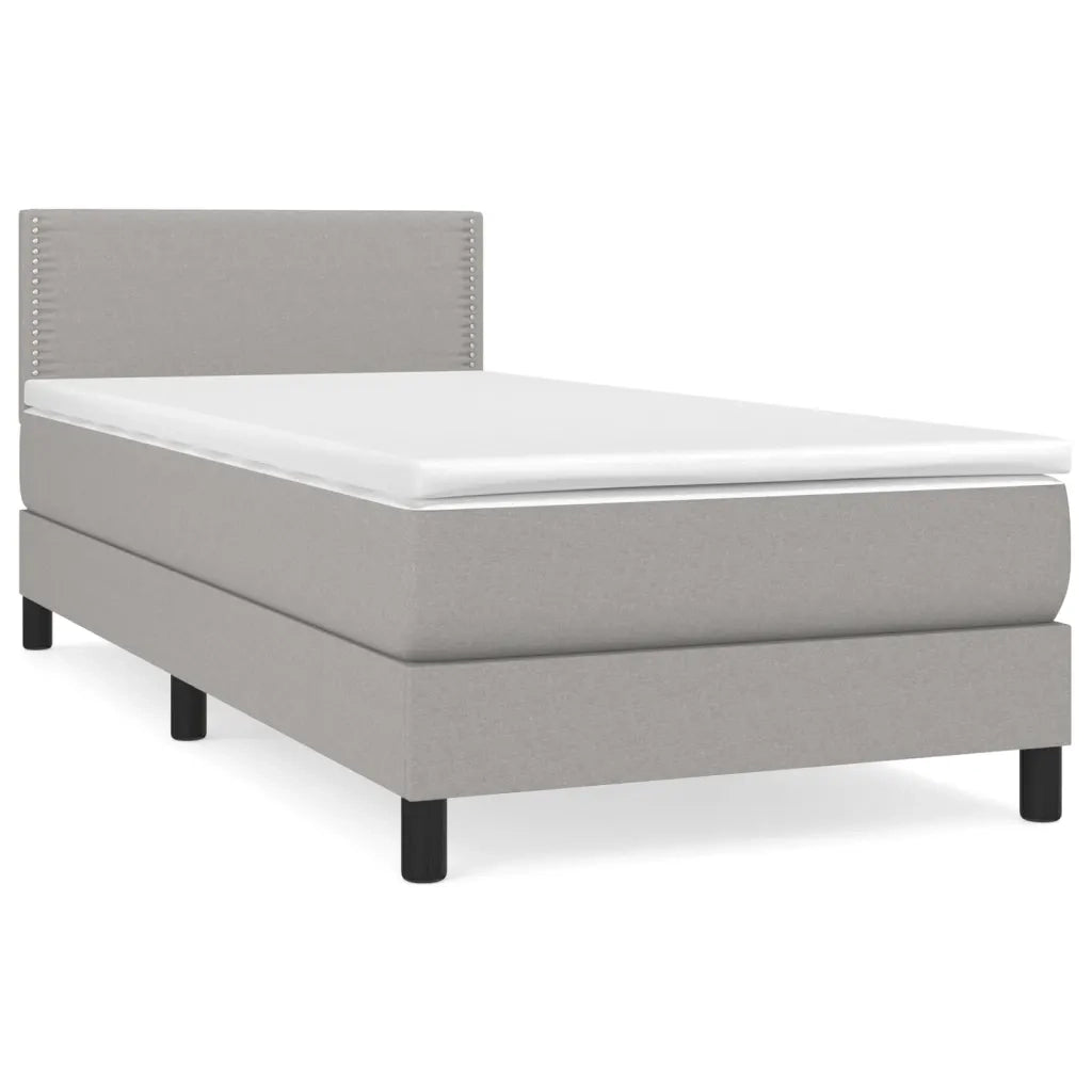 Giroletto a Molle con Materasso Grigio Chiaro 80x200 cm Tessuto cod mxl 37154