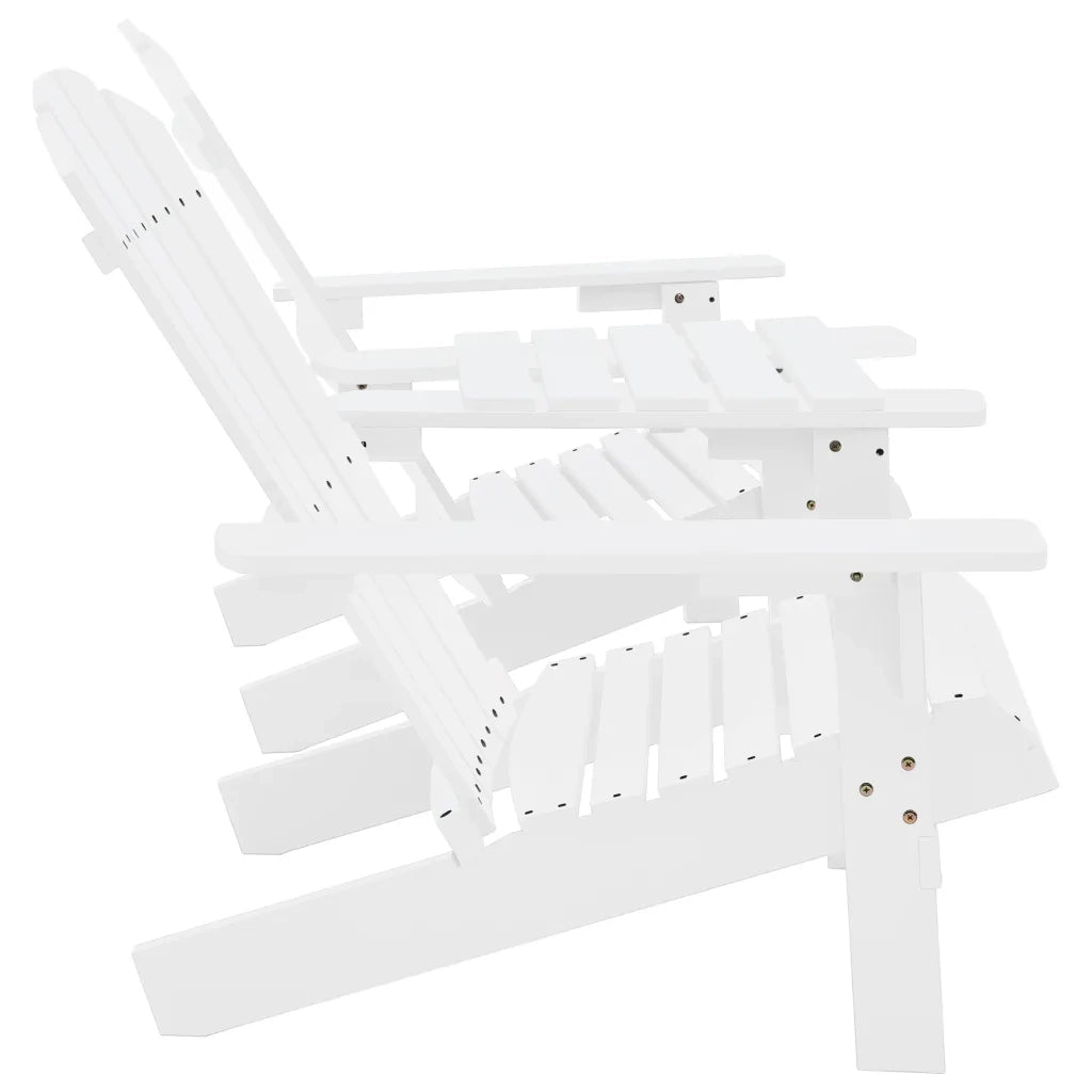 Sedie da Giardino Adirondack con Tavolino Legno Abete Bianco cod mxl 23026