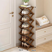 Organizzatore per Scarpe in Bambù - Flessibile - Sottile - 7 Strati - Portatile - Spazievitore