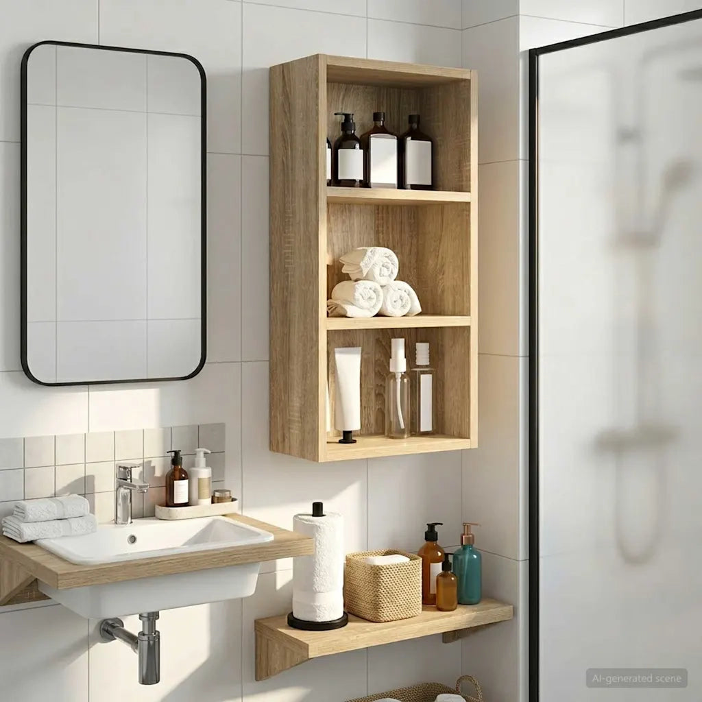 Armadio da bagno a muro Rovere Sonoma 30 x 16 x 62,5 cm