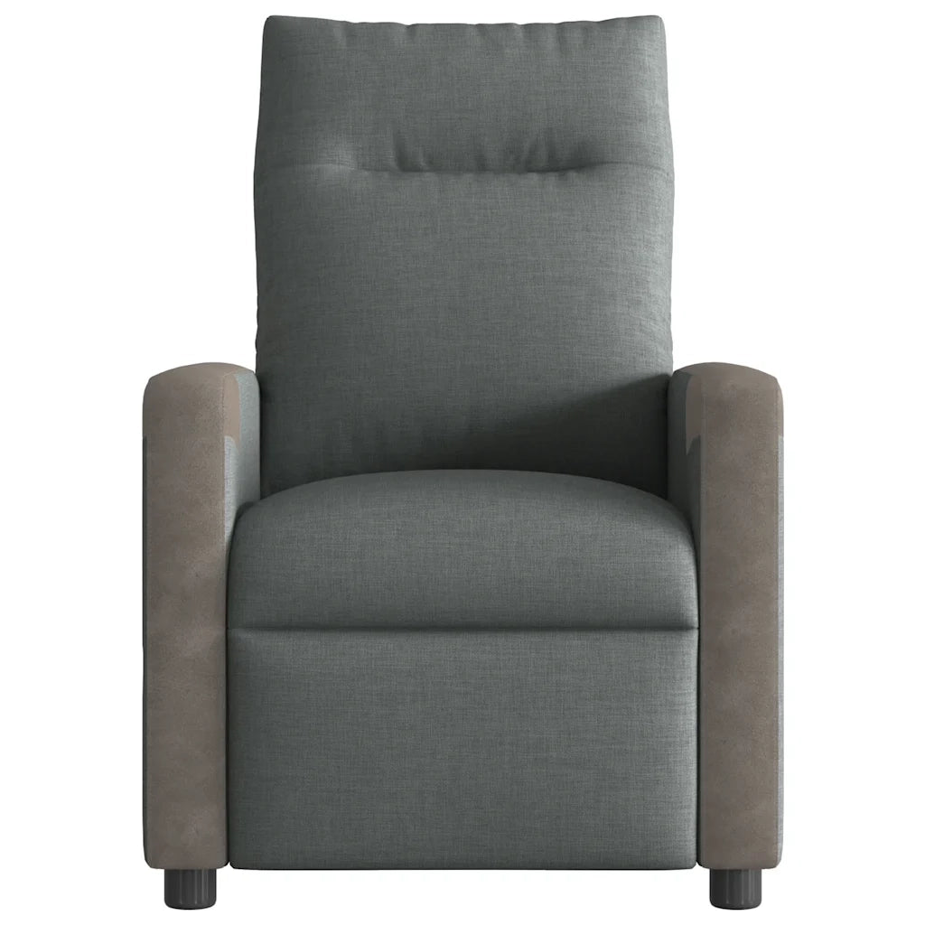 Poltrona | Sedia Relax Reclinabile in Tessuto Grigio Scuro