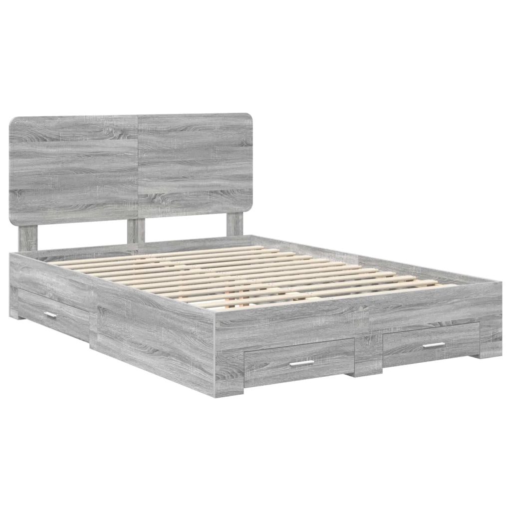 Struttura del letto con testiera Grigio Sonoma 160 x 200 cm 3412763