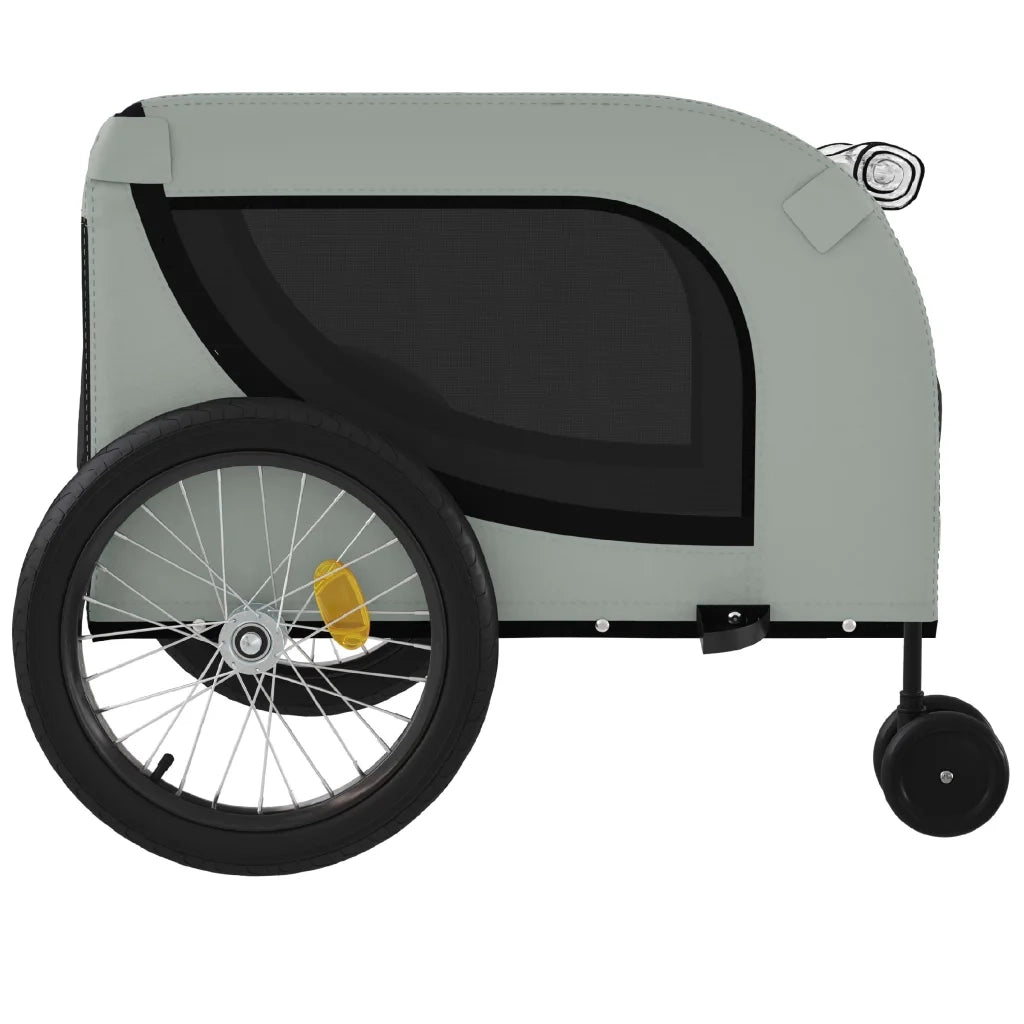 Rimorchio da Bici per Animali Grigio e Nero Oxford e Ferro CFW9100862