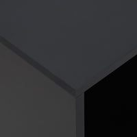 Tavolino da Salotto a C 45x35x58 cm con 2 Ripiani e 4 Ruote Girevoli Nero