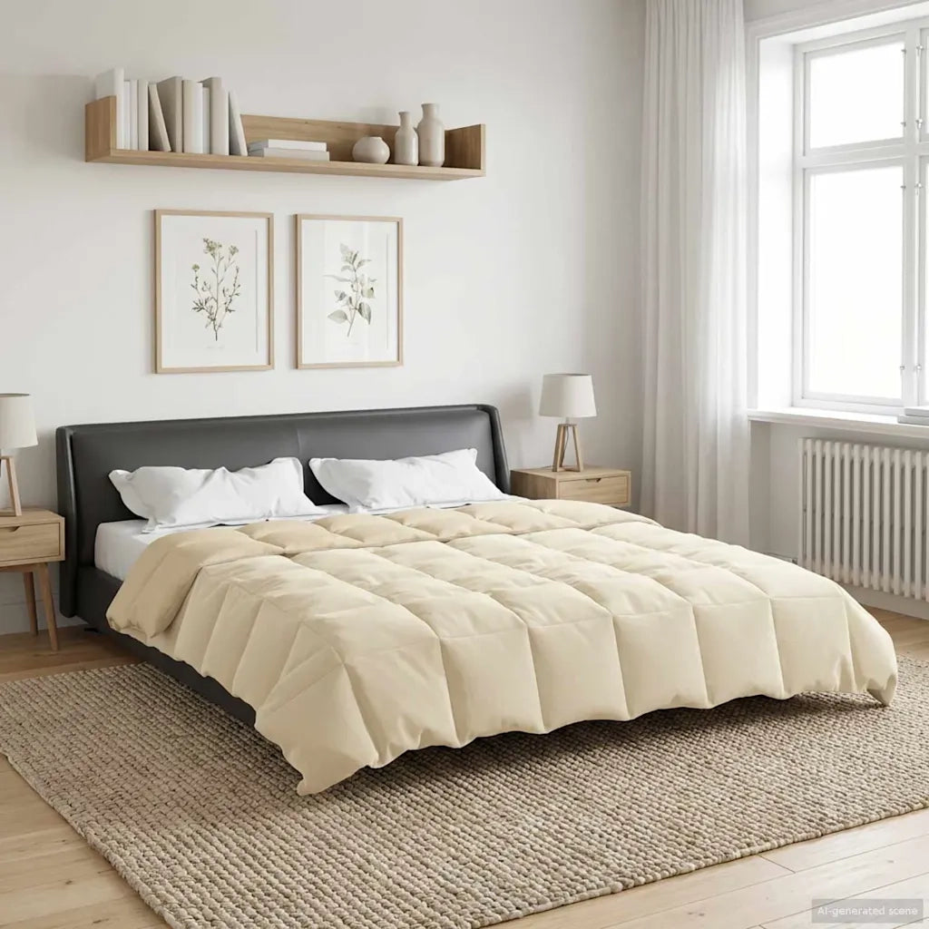Duvet Invernale Trapuntato Crema 220 x 240 cm Microfibra