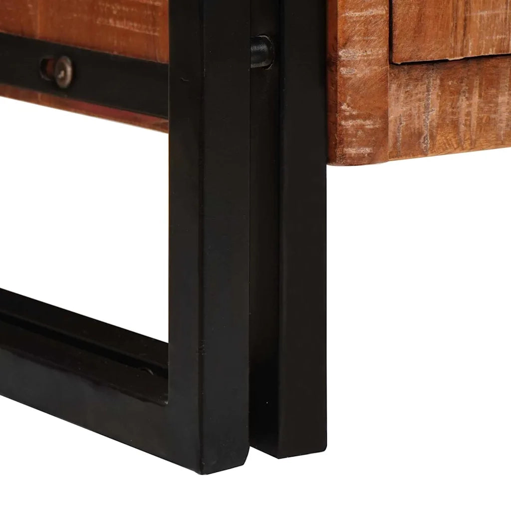 Credenza | Madia | Buffet da pranzo | Armadio da pranzo con porte Marrone Legno Recuperato Massello e Metallo