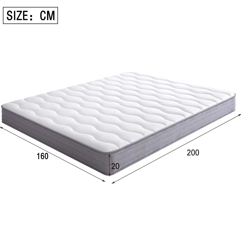 Materasso 160x200 cm bianco – molle ergonomiche, senza materasso