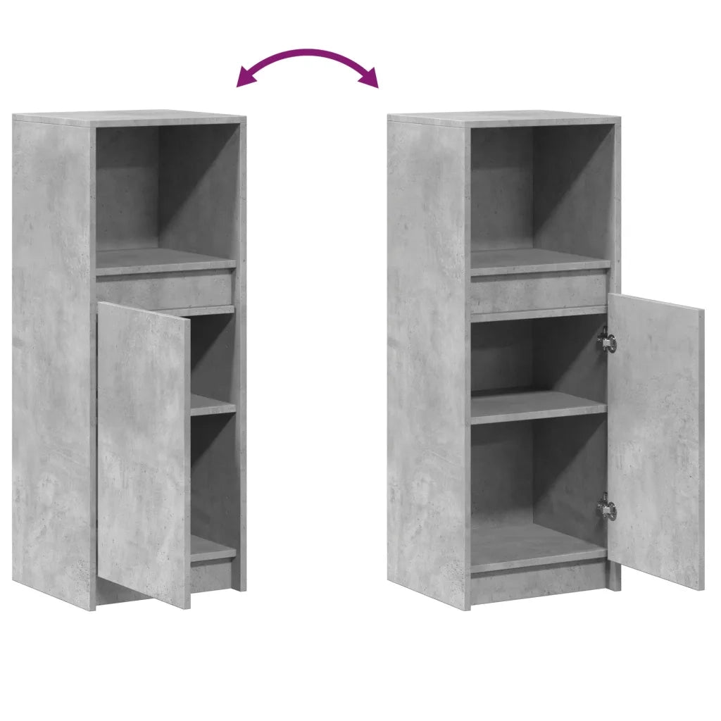 Credenza con LED Grigio Cemento 38x34x100 cm Legno Multistrato 852169