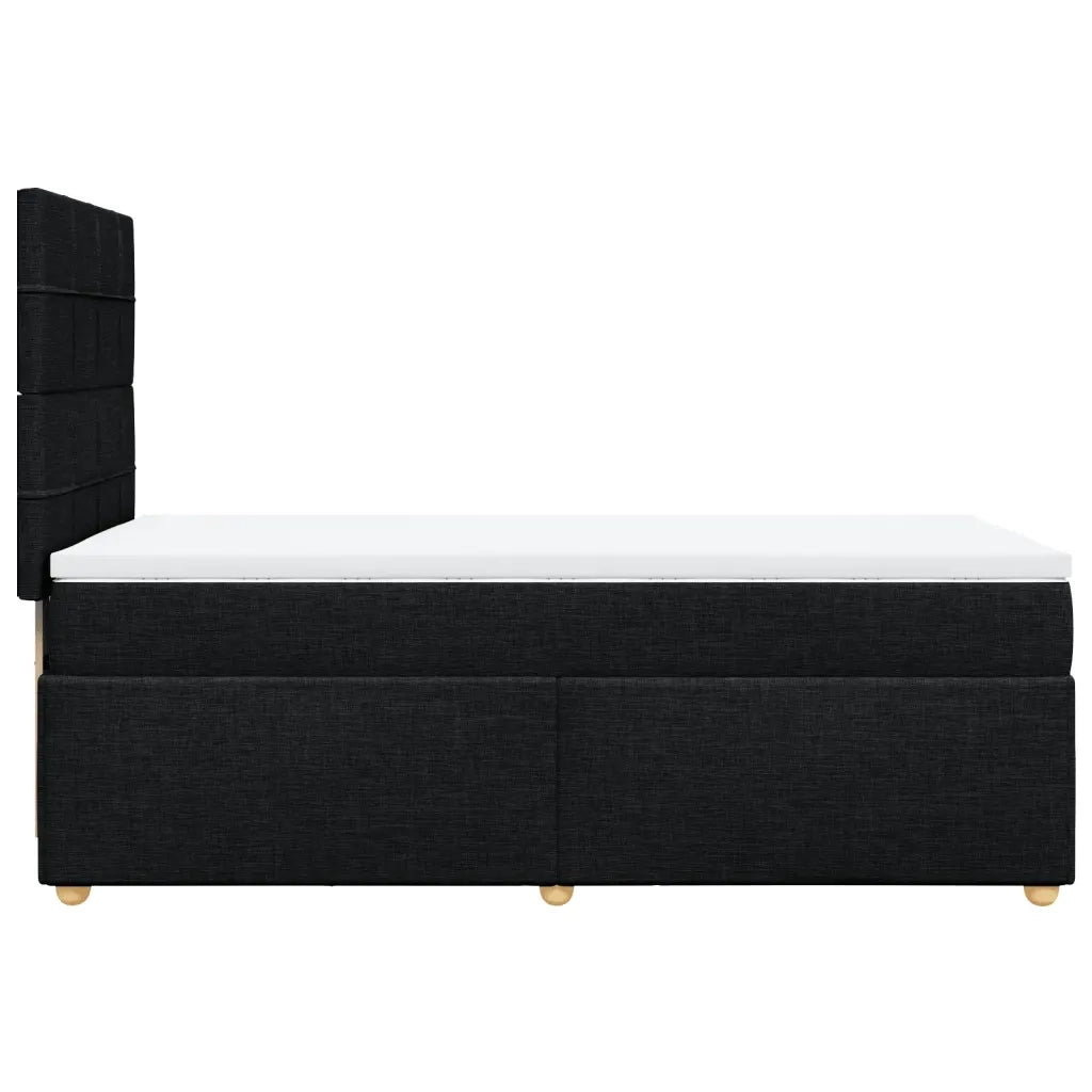 Giroletto a Molle con Materasso Nero 100x200 cm in Tessuto