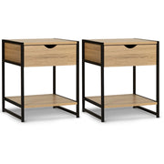 IDMarket - Set di 2 comodini di design industriale DETROIT