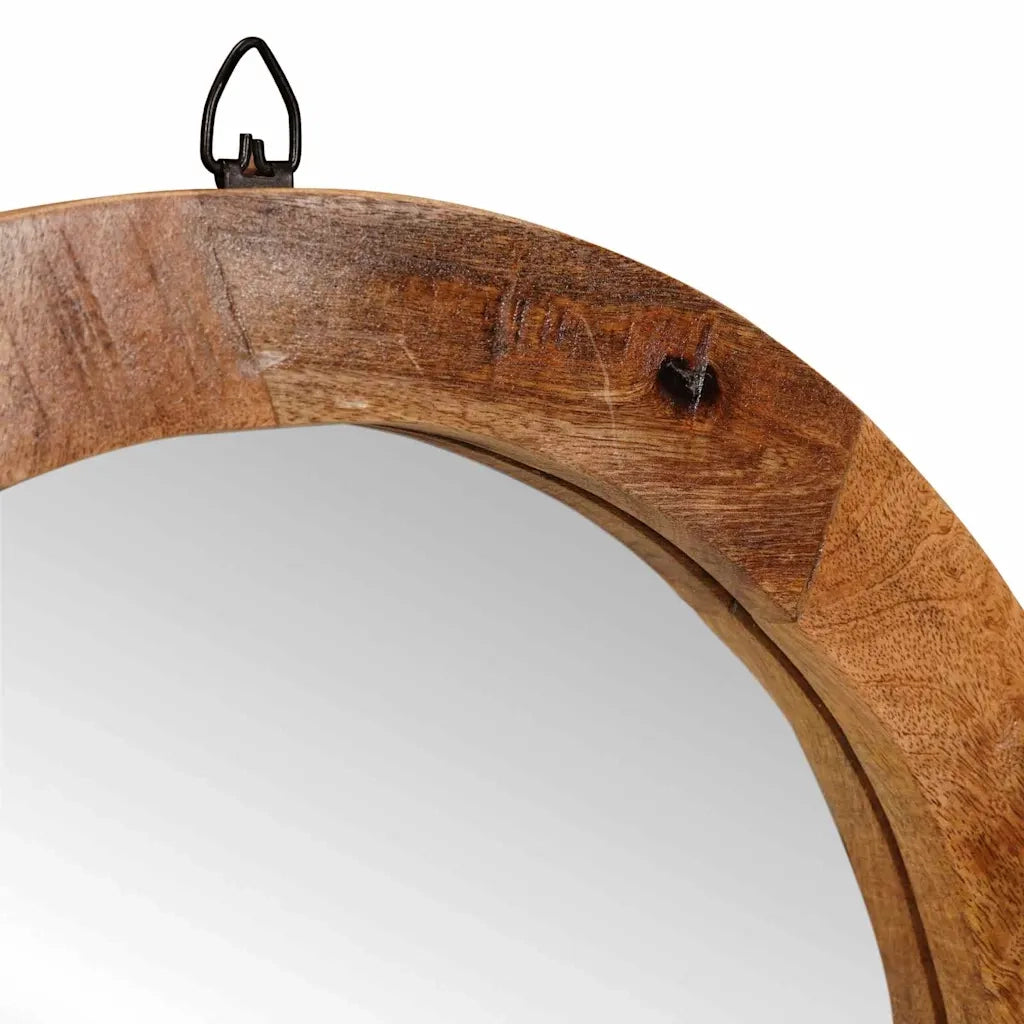 Toeletta | Tavolo da Trucco con specchio Marrone Legno di mango massello