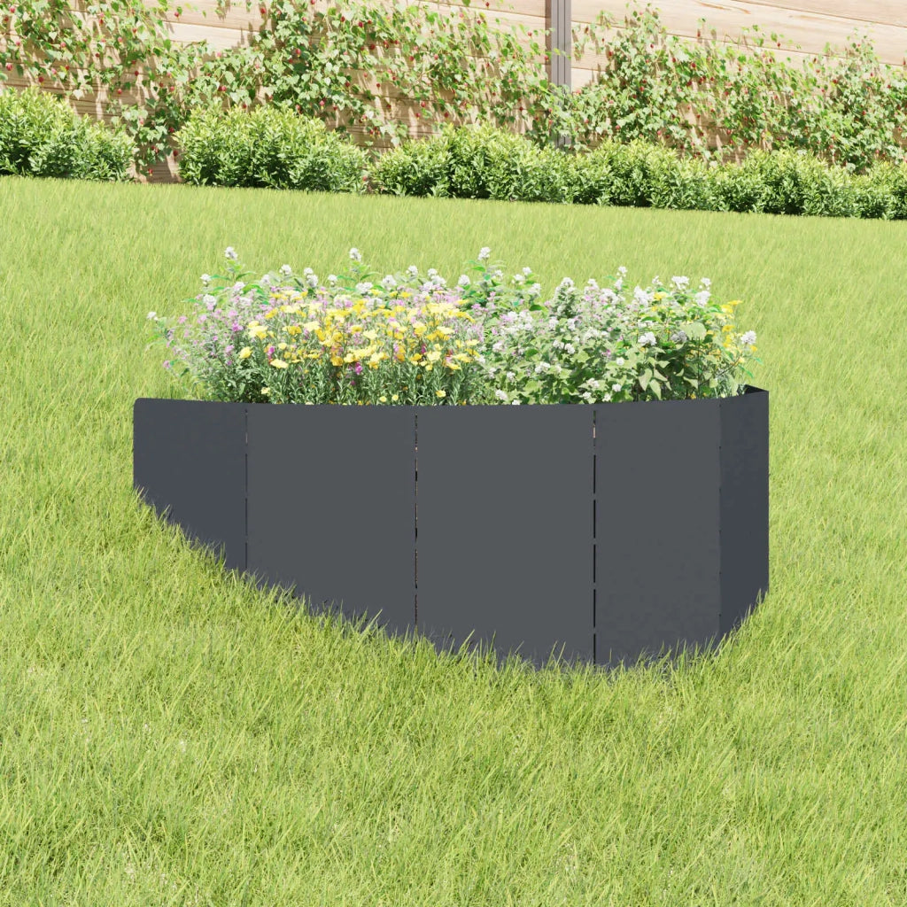 Bordura per Prato 100 x 45 cm Acciaio Antracite 8008893
