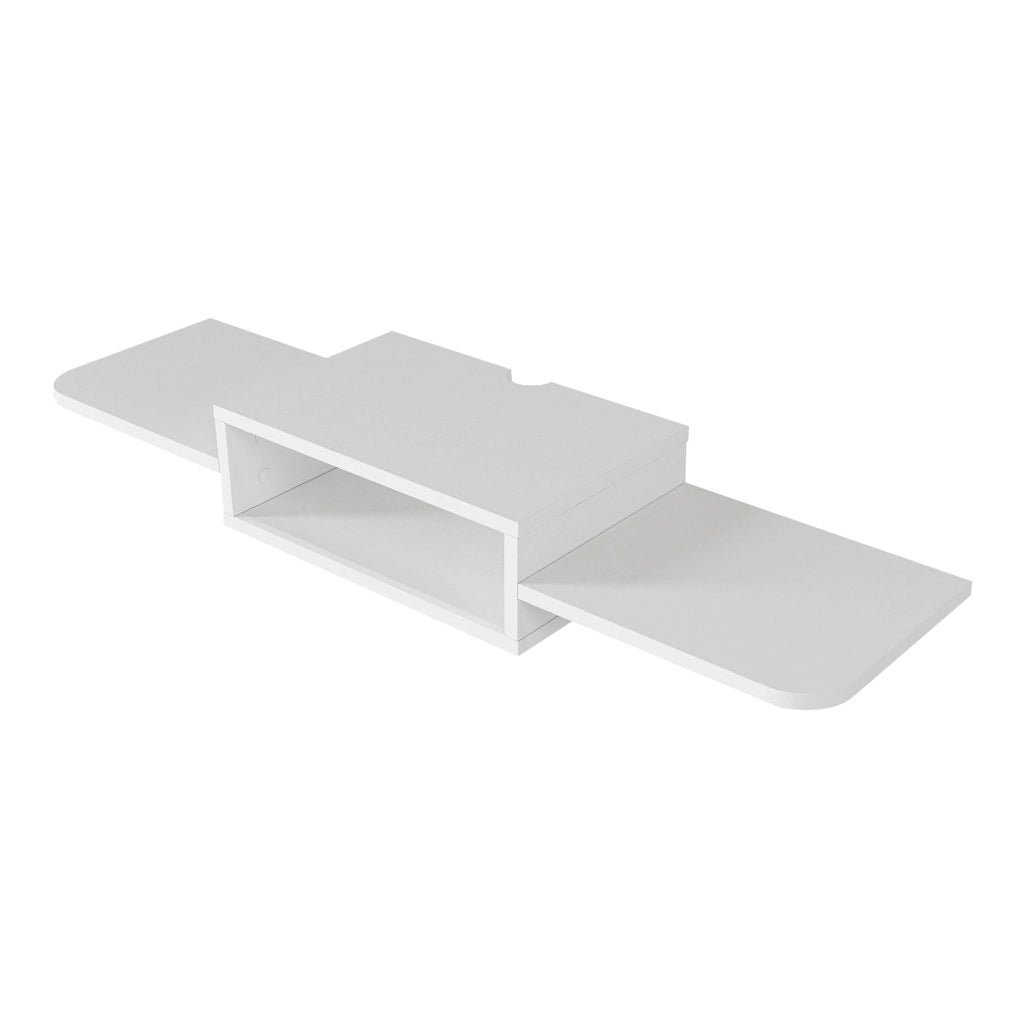 Mobile Porta TV Tar da Parete con Vano Aperto e Ripiani 115 x 30 x 16 cm - Bianco [en.casa]