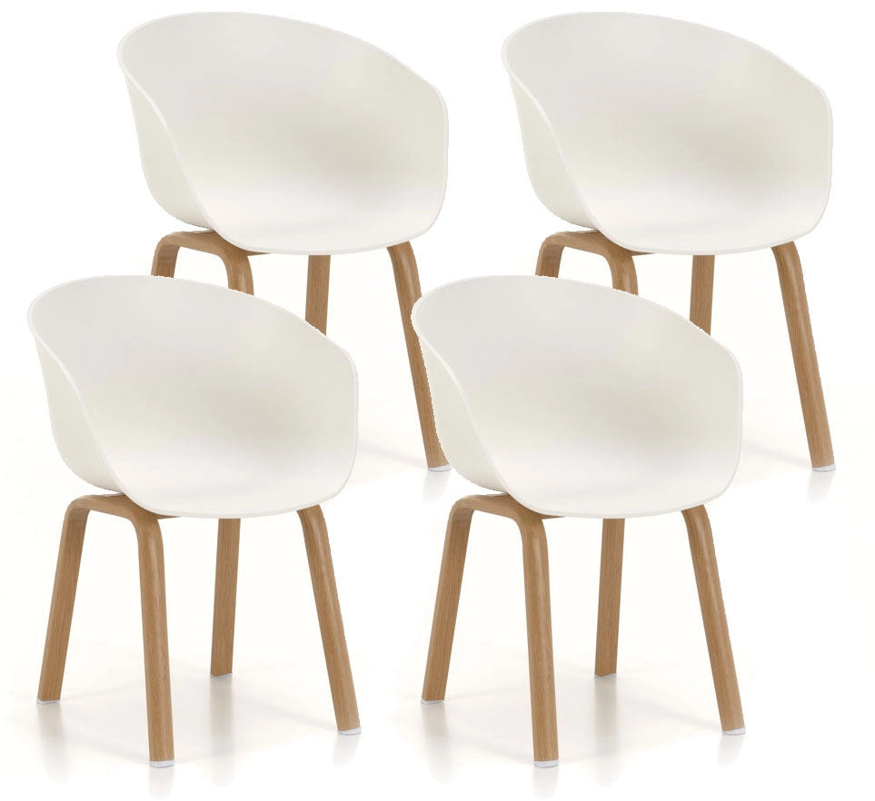 Set 4 Sedie 58x51x78 cm in Polipropilene Bianco