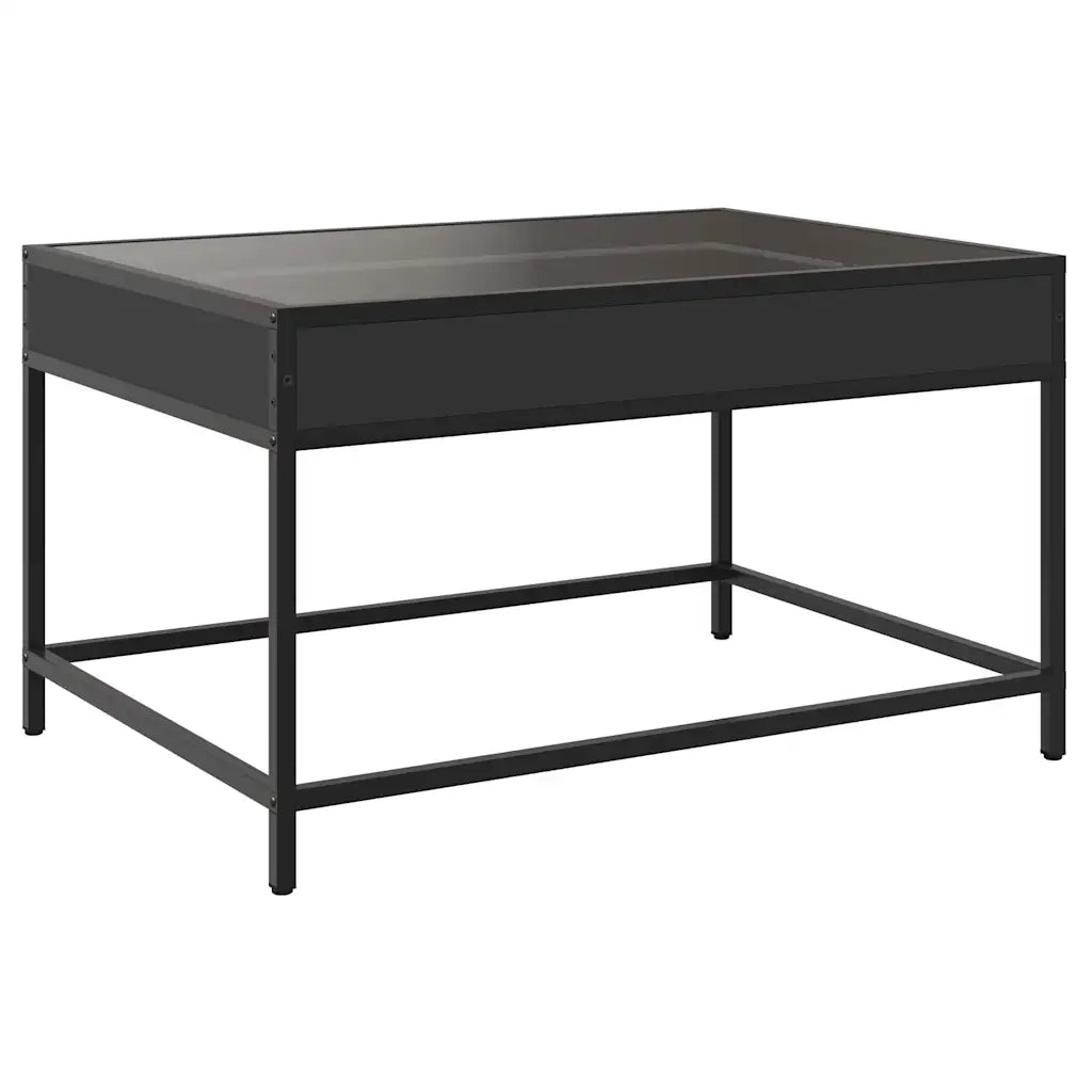 Tavolino da Salotto con LED Infinity-Tavolino da soggiorno Nero 70x50x41 cm