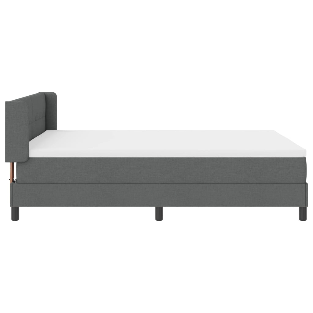 Letto Box Spring con Materasso Grigio Scuro 140x190 cm Tessuto