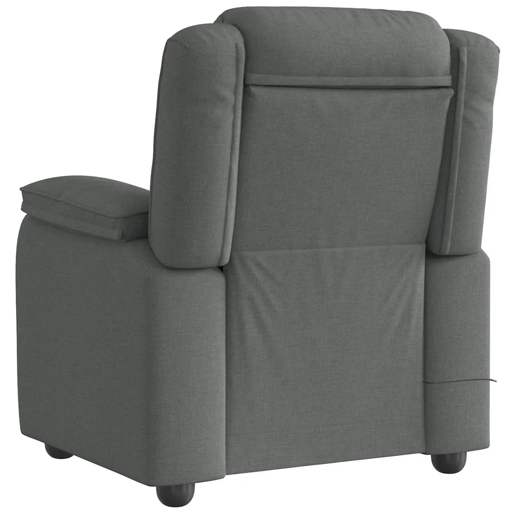 Poltrona Massaggiante | Sedia Relax Reclinabile Grigio Scuro in Tessuto