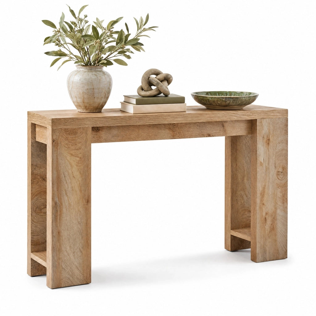 Tavolo consolle rustico per ingresso 63 x 11;81 pollici marrone