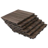 Piastrelle per Esterni Pavimento in Legno, Set 27 Pezzi Montaggio a Incastro, 30x30x2.5 cm