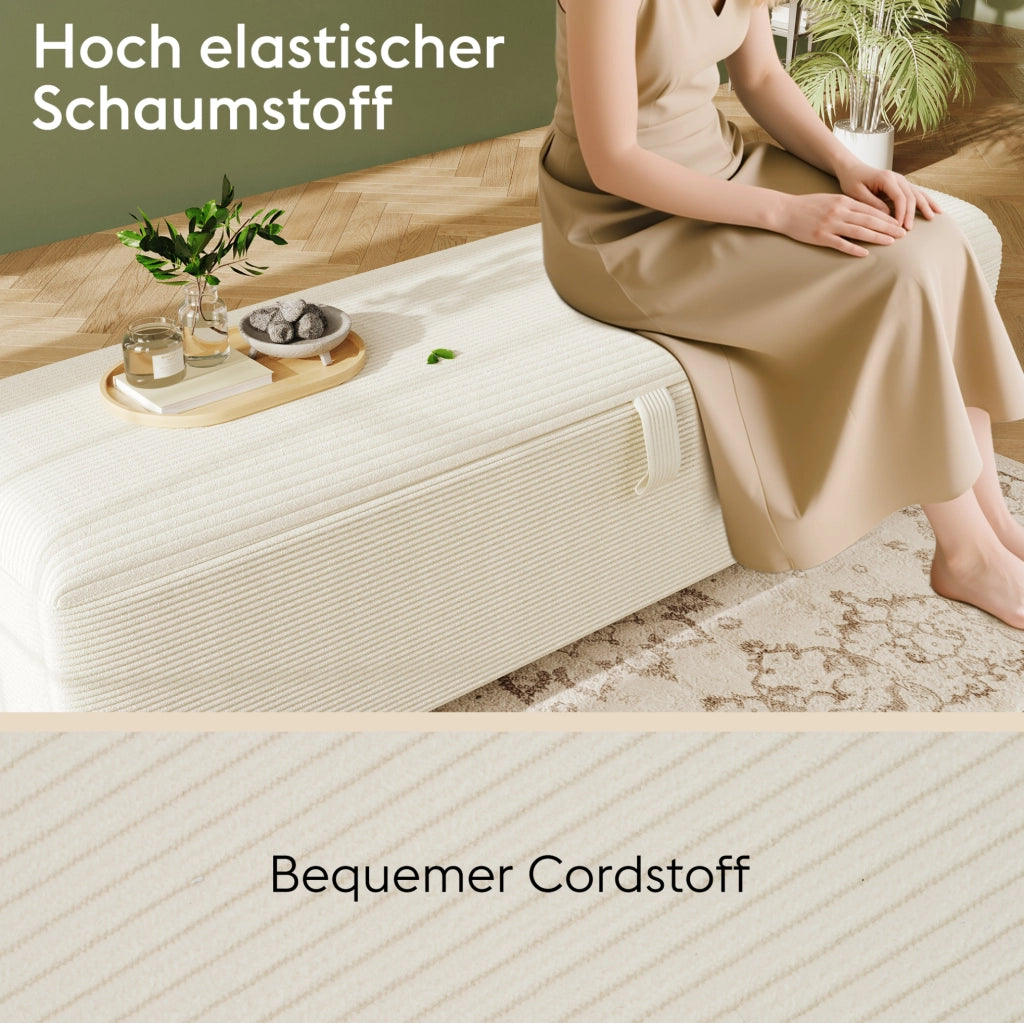Letto matrimoniale 180x200 cm in legno effetto rovere chiaro con testiera in corda e LED; beige