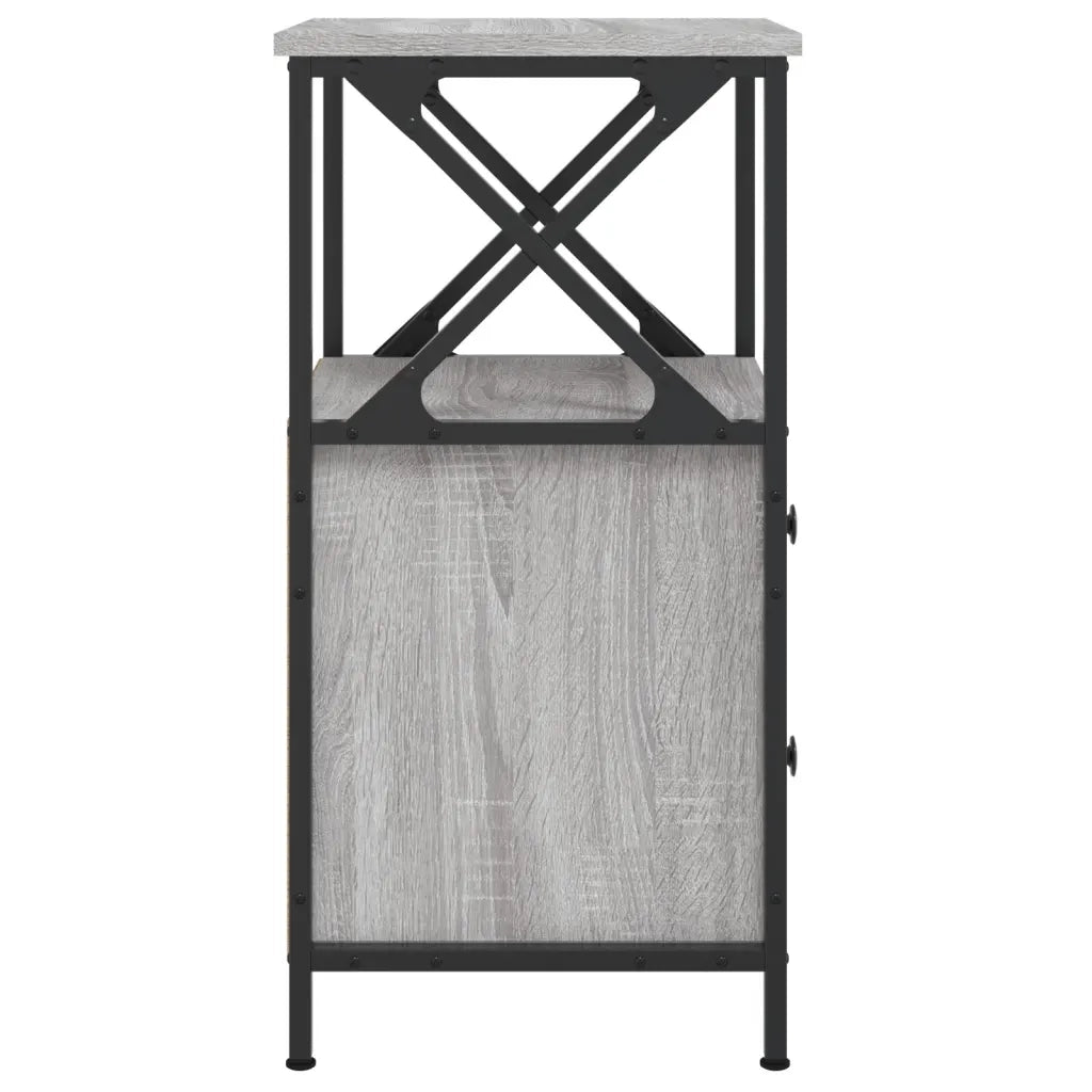 Set di 2 Comodini | Armadio da Notte | Mobiletto da notte Grigio Sonoma 34x35,5x70 cm in Legno Multistrato