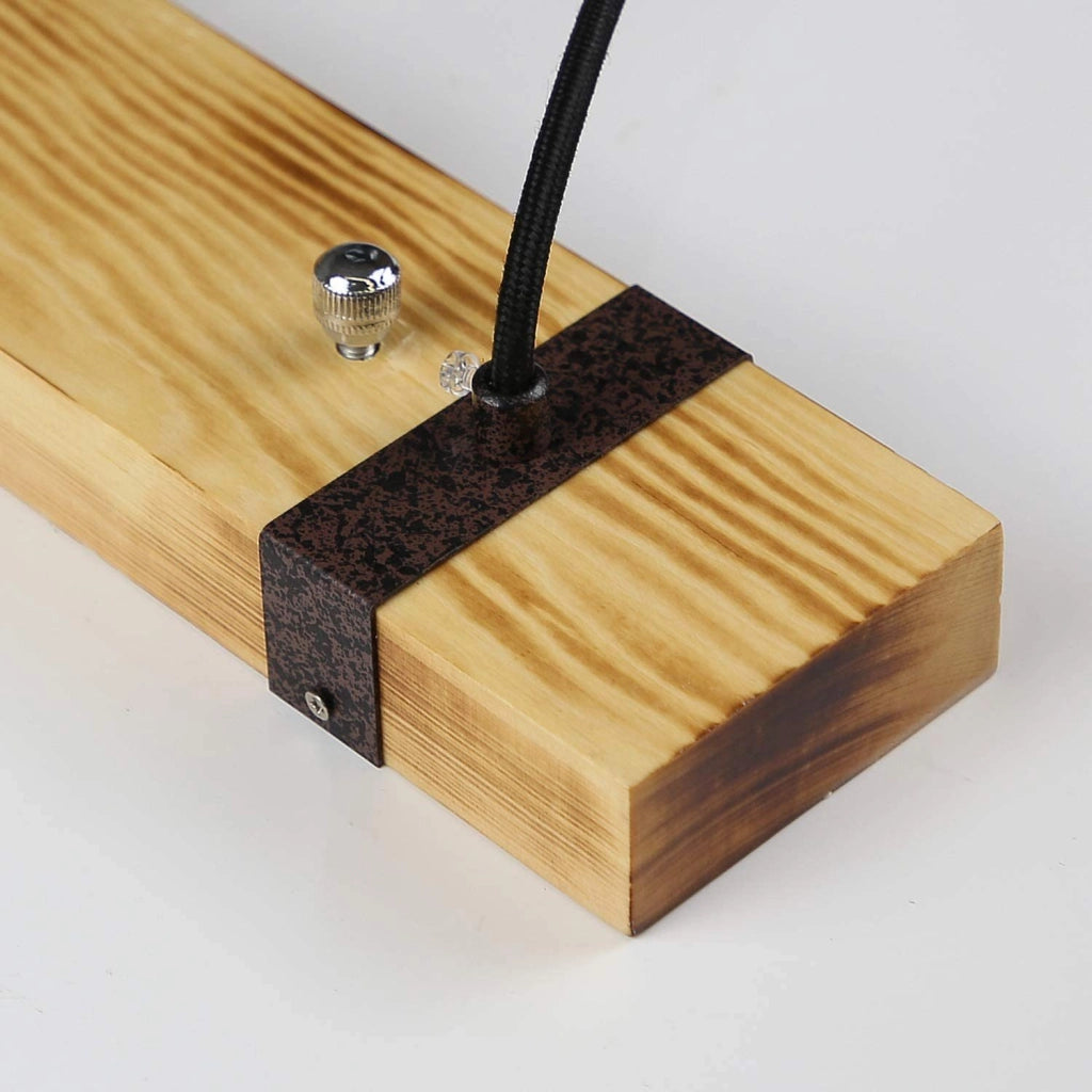 Lampada a sospensione ZMH retr¨° 4 lampadine E27 Diametro 80 cm con trave in legno Adatta per sala da pranzo e cucina