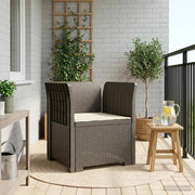 Sedia da giardino-Poltrona a 1 Posto con Cuscino Aspetto Rattan PP Grigio Chiaro 732211